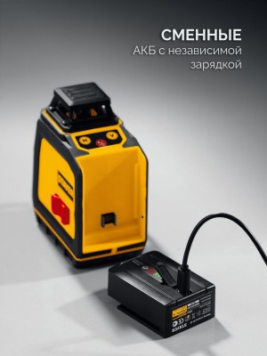 Нивелир лазерный STAYER SL-3D #3, 50м, точн. +/-0,5 мм/м зел. штатив 34963-3