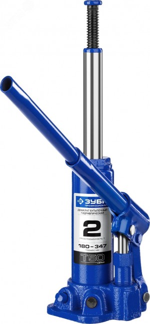 Домкрат гидравлический бутылочный 2т, 180-347мм в кейсе ЗУБР Профессионал 43060-2-К_z01
