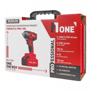 Гайковерт акк Number One CIW30/3.0-PRO-2BL(б/щ, 500Hm,20В, 2*3Ah)