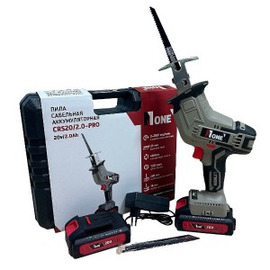 Пила сабельная акк Number One CRS20/2.0-PRO (1,6мм металл/200мм дерево,2акк,2А/ч,З/У,КЕЙС) №1