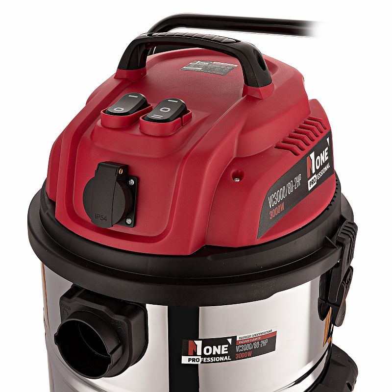 Пылесос строительный Number One VC3000/80-2HP (80л,3000Вт,3м шланг,2двигателя,встр.розетка) №1