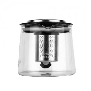 Чайник заварочный LARA  боросиликатное стекло, стальной фильтр, отделка хром LR06-22