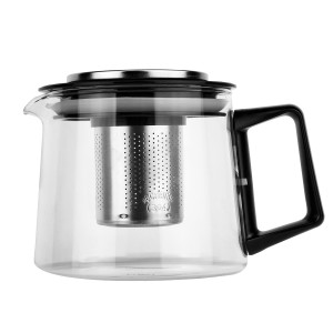 Чайник заварочный LARA  боросиликатное стекло, стальной фильтр, отделка хром LR06-22