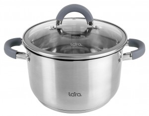 Кастрюля LARA нерж КАЛИПСО 20*12.5см 3.9л, капсул.индукционное дно LR02-274