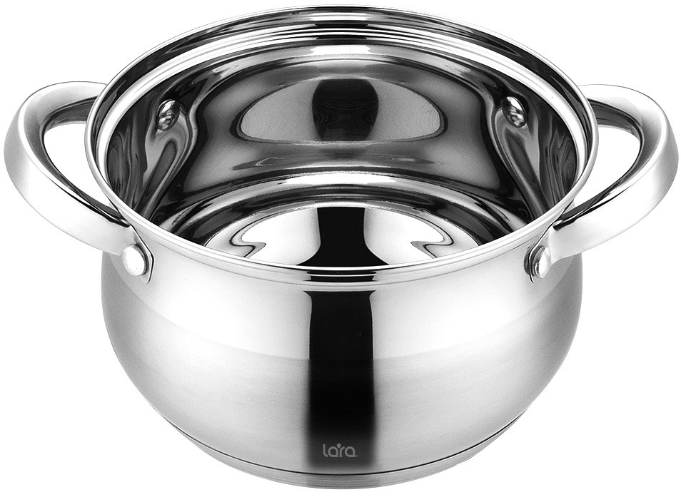 Кастрюля LARA нерж СИМФОНИЯ 16*10,5см 2.1л, 5-ти сл.индукционное капс.дно, все типы плит LR02-460