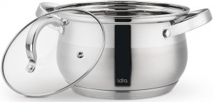 Кастрюля LARA нерж СИМФОНИЯ 20*12,5см 3.9л, 5-ти сл.индукционное капс.дно, все типы плит LR02-462