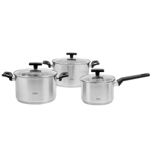 Набор посуды LARA ВЕСТА 3 предмета индукц 5-ти ступ. капс. дно LR02-133