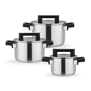 Набор посуды LARA СИРИУС 3 предмета инд 5-ти ступ. капс. дно LR02-135