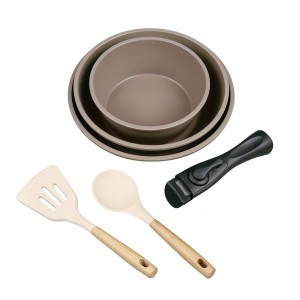 Набор посуды LARA коричневый кован алюмин, LR01-300