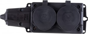 Колодка каучук 2гн с крышкой 16A 220-240V IP44 NE-AD 4102