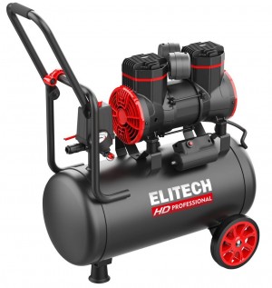 Компрессор (б/масл, 300л/м, 1.5кВТ, 8бар, 2ци., ресив.24л, 19.6кг) Elitech HD ACF 300-24S