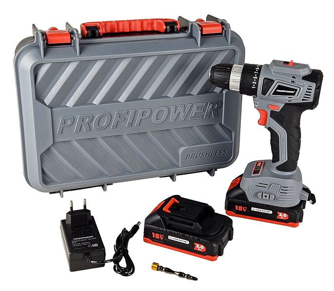 Дрель акк ProfiPower MKBL-18BT (18В,Li-ion,2*2Ач,40Hm) E0146