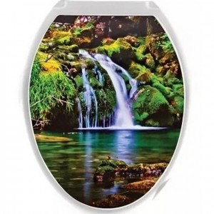 Сиденье д/унитаза пластм "Универсал Декор" Водопад 41629