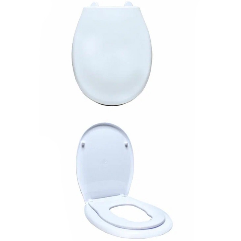 Сиденье для унитаза универсальное с крышкой пластиковое жесткое ОКЕАН LUX с детской накладкой