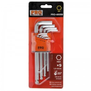 Набор ключей шестигр. 1,5-10мм 9штPRO STARTUL PRO-89209