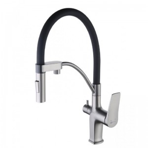 Смеситель д/кухни, с гибким изливом, с подключением к фильтру питьевой воды графит LEMARK LM3761GM