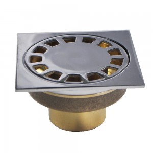 Трап САНАКС латунный 100*100 выход 50мм вертикальный нижняя часть-бронза 00044