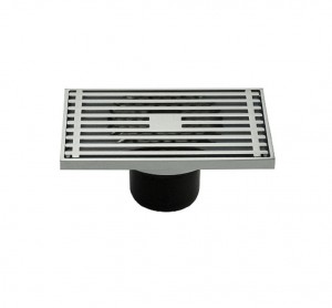 Трап латунный под бронзу MAGNUS 90*140 выход 50мм вертикальный - крышка решетка