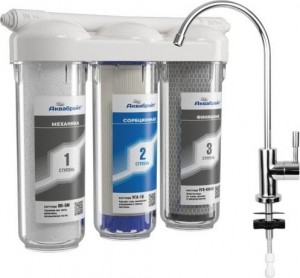 Фильтр система очистки воды под мойку 3-ступенчатая Аквабрайт Стандарт