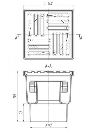Трап АНИ 110 150*150 ТQ1212 вер/вып н/р