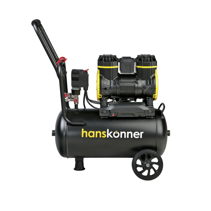 Компрессор Hanskonner HAC241 воздушный безмасляный 1450 Вт, 240л/мин, ресивер 24л, 8 бар