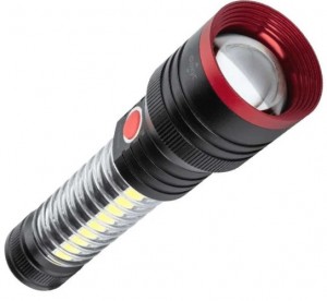 Фонарь ручной аккум. 10Вт LED+5Вт COB LED+красн. zoom-линза КОСМОС KOC132Lit