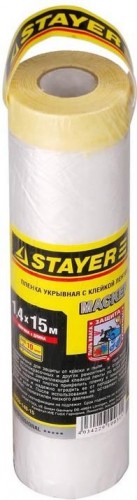 Пленка защитная 1,4*15м 9 мкм с клейкой лентой STAYER PROFESSIONAL 12255-140-15