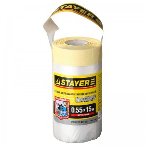 Пленка защитная 0,55*15м 9 мкм с клейкой лентой STAYER PROFESSIONAL 12255-055-15