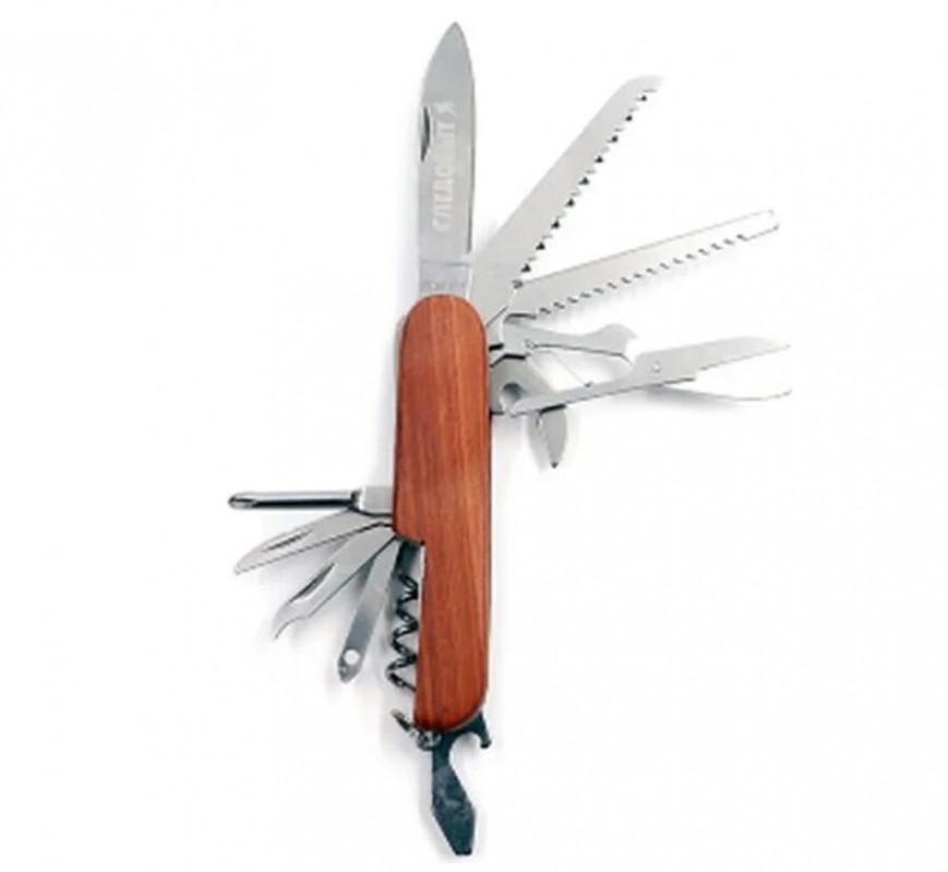 Мультитул "СЛЕДОПЫТ" 11 пр., деревянная ручка, в коробке PF-MT-12