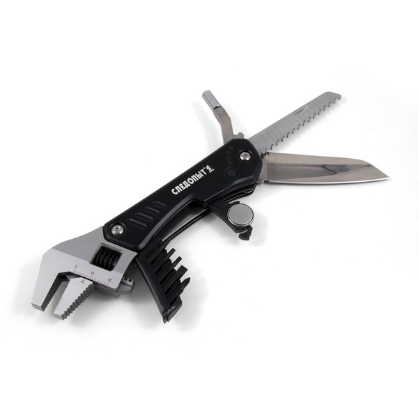 Мультитул "СЛЕДОПЫТ-URBAN" 160*40*18 мм 7 пр., гаечный ключ, с набором бит в чехле PF-MT-23