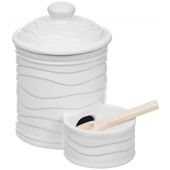 Банка для соли "Айсберг волны" Elan Gallery 15,5*10*14,5 см, 500 мл, с дерев. ложкой 540772