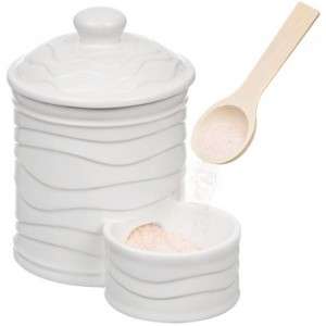 Банка для соли "Айсберг волны" Elan Gallery 15,5*10*14,5 см, 500 мл, с дерев. ложкой 540772