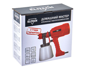 Краскопульт Elitech ДМ КЭ 045П (450Вт,0.8л,2.5мм,500мл\мин) 204032