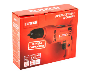 Дрель Elitech Д 0610РЭ (580Вт,БЗП-10мм,0-2500об\м) 204496