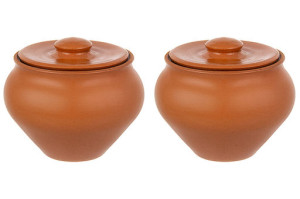 Набор 2 горшков "TerraCotta" 14,5*14,5*12,5 см 0,9 л с крышкой для запекания