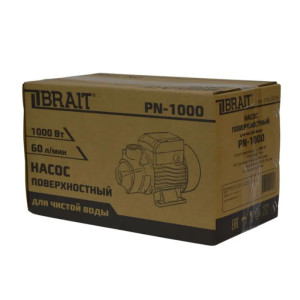 Насос поверхностный BRAIT PN-1000 (1000 Вт,60л/мин,глубина всас.8м)