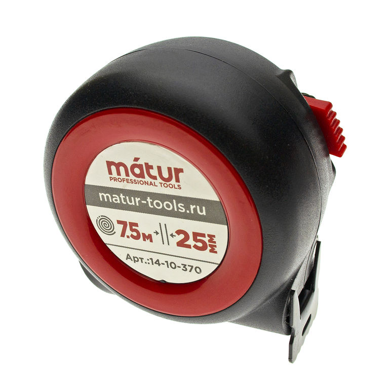 Рулетка 7,5м*25мм с трещоточным механизмом Matur 14-10-370