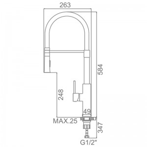 Смеситель Кухон. (чёр. излив+зол. корпус)L4097G-2