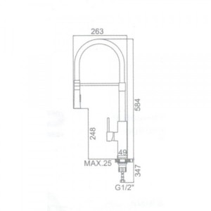 Смеситель для кухни белый корпус и излив LEDEME L4097W-3