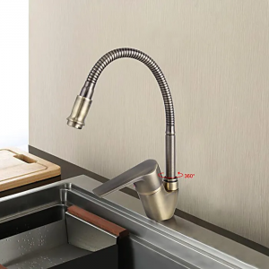 Смеситель для кухни гибкий излив, бронза FRAP F4330-4