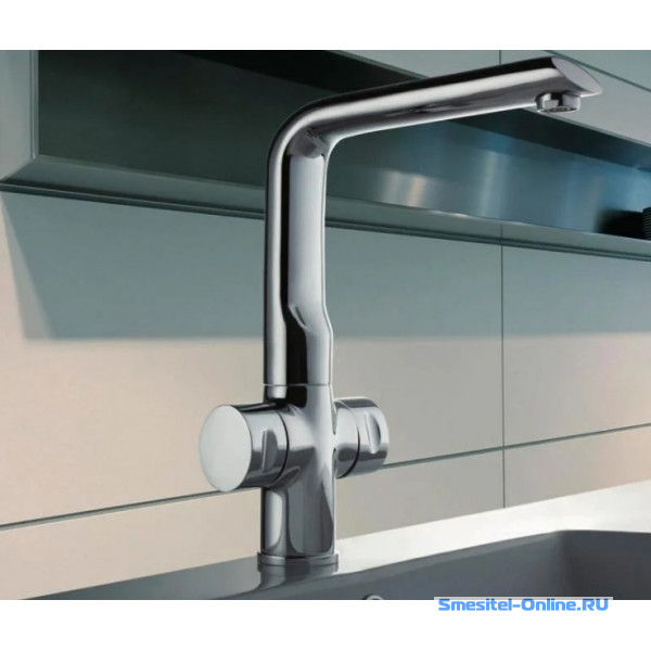 Смеситель хром.д/кухни-гайка F4077