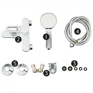 Смеситель для ванны с коротким изливом белый/хром FRAP F3249