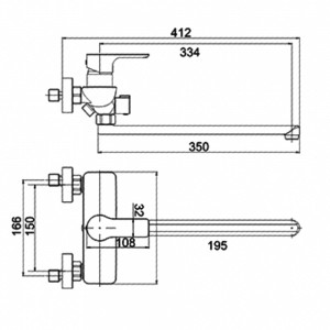 Смеситель для ванны с длин. изливом GERHANS K13115