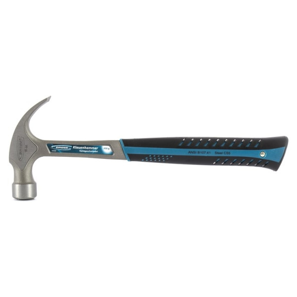 Молоток-гвоздодер Gross,450 г,цельнокованый, трехкомпонент. рукоятка 10469