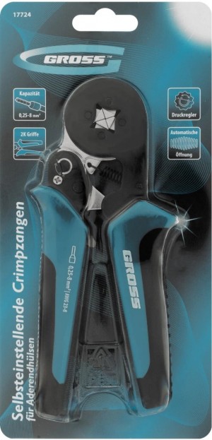 Пресс-клещи д/обжима наконечников электропровод. с сечением 0,25-8 мм2 GROSS 17724