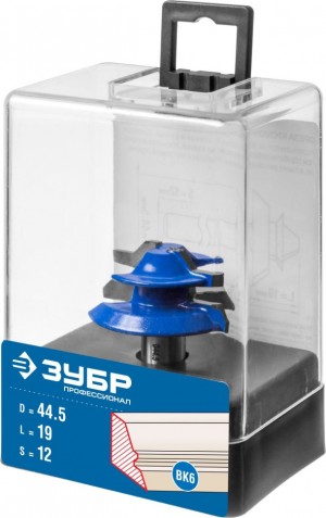 Фреза кромочная д/углового сращивания D-44,5мм, рабочая длина-19мм,хв.-12мм 28724-44.5