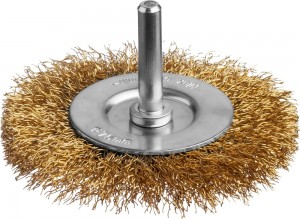 Корщетка для дрели 75мм радиальная, мягкая, латунь MIRAX 35145-075