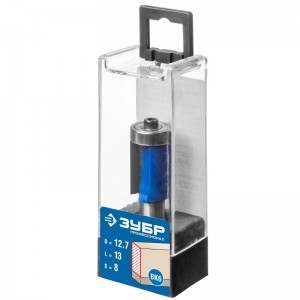 Фреза кромочная с нижним подшипником(3лез) D=12,7мм р д-25,4мм хв-8мм 28728-12.7-25.4 Зубр