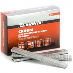 Скобы 18GA для пнев. степлера 1,25*1,0мм длина 25 мм ширина 5,7 мм, 5000 шт. Matrix 57659