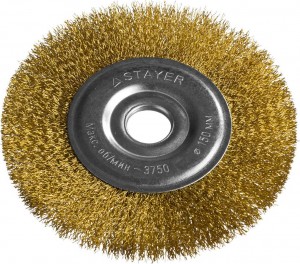 Корщетка для УШМ 150мм радиальная, мягкая, латунь STAYER PROFESSIONAL 35122-150